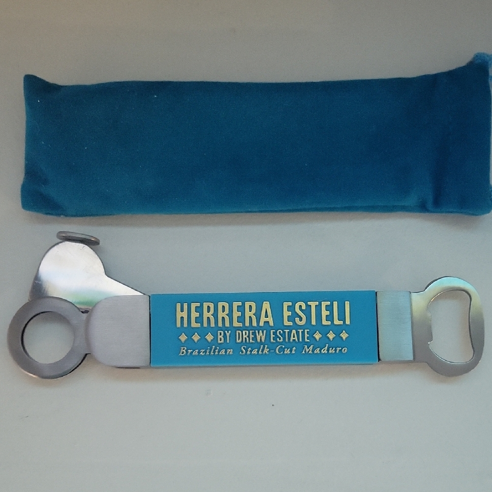 Herrera Esteli Silver and Blue Bottle Opener